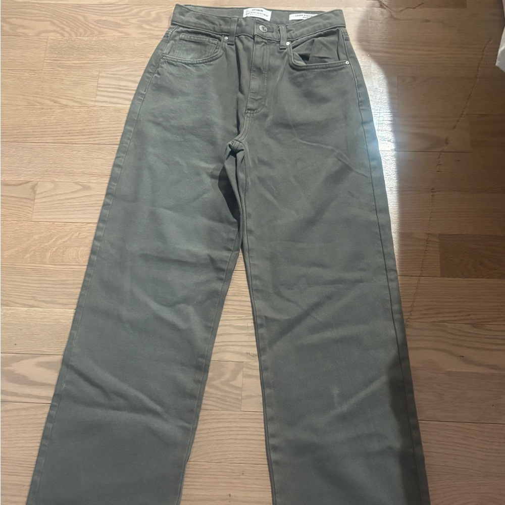 Cotton On Women's Straight Leg Jeans - Olive Green